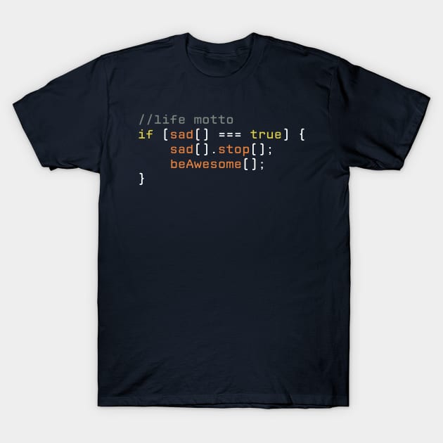 Barney Life Motto - Funny Programming Jokes T-Shirt by springforce